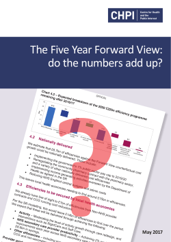 The Five Year Forward View: do the numbers add up?