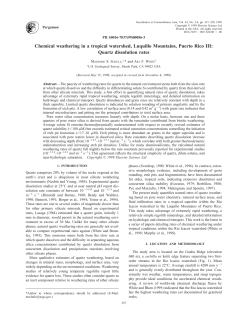 Chemical weathering in a tropical watershed, Luquillo Mountains