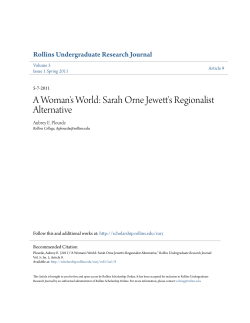A Woman`s World: Sarah Orne Jewett`s Regionalist Alternative