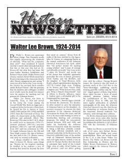 NEWSLETTER - J. William Fulbright College of Arts and Sciences