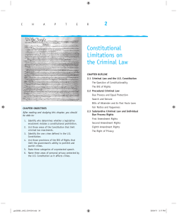 Constitutional Limitations on the Criminal Law