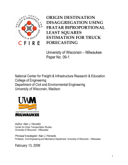 OD Disaggregation Problem - Wisconsin Transportation Center
