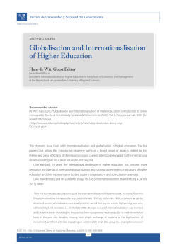 Globalisation and Internationalisation of Higher Education