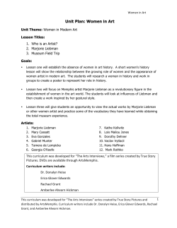 Unit Plan: Women in Art