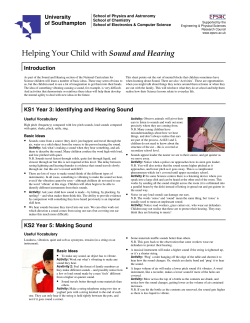 Helping Your Child with Sound and Hearing