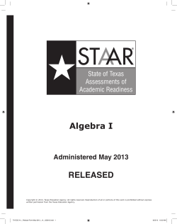 Algebra I RELEASED
