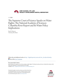 The Supreme Court of Science Speaks on Water Rights: The