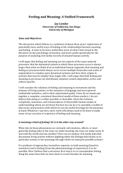 Feeling and Meaning: A Unified Framework