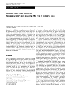 Recognizing one`s own clapping: The role of temporal cues