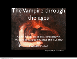 A brief survey based on a chronology in The Vampire Book
