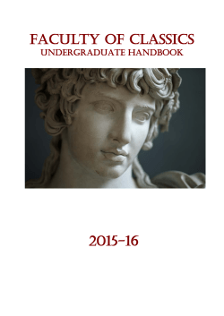 faculty handbook. - Faculty of Classics