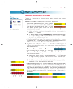 Equality and Inequality with Fraction Bars