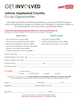 Co-op with Johnny Appleseed Country