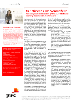 EU Direct Tax Newsalert