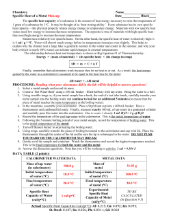 Specific Heat Capacity Lab Makeup