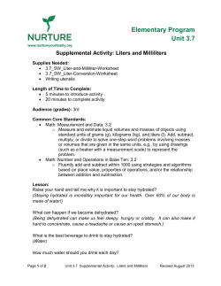 Liters and Milliliters