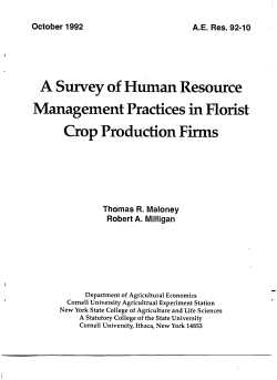A Survey of Human Resource Management Practices in Florist Crop