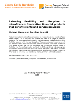 Balancing flexibility and discipline in microfinance