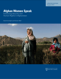 Afghan Women Speak: Enhancing Security and