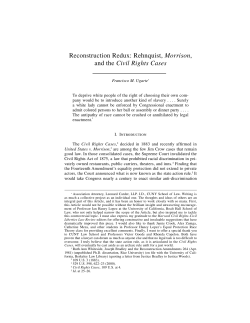 Reconstruction Redux: Rehnquist, Morrison, and the Civil Rights