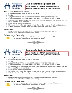 Care plan for healing diaper rash when the skin is broken