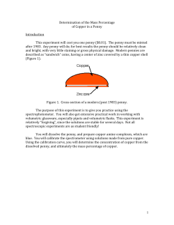 1 Determination of the Mass Percentage of Copper in a Penny
