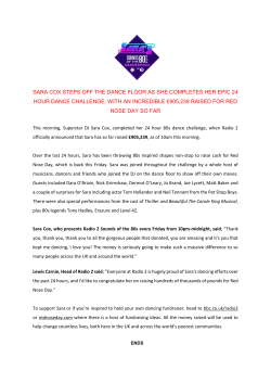 sara cox steps off the dance floor as she completes