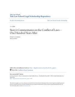 Story`s Commentaries on the Conflict of Laws -