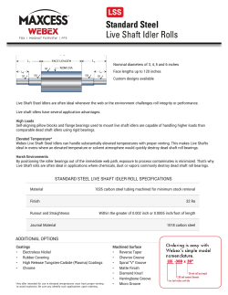 Live Shaft Steel Idler Rolls Product Sheet: Webex