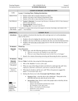 Tutoring Program ESL LESSON PLAN Lesson 2