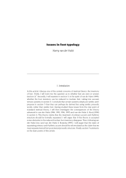 Issues in foot typology