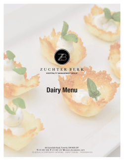 Dairy Menu - Zuchter Berk Kosher