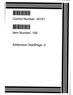 Control Number: 45747 Item Number: 109