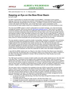 Keeping an Eye on the Bow River Basin