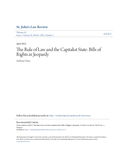 The Rule of Law and the Capitalist State: Bills of Rights in Jeopardy