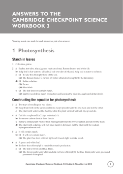 1 photosynthesis - Hodder Education
