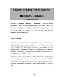 Husbandry Guidelines - Clouded Leopard Project