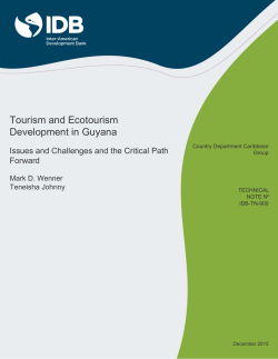 Tourism and Ecotourism Development in Guyana - Inter
