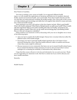 Living a Healthy Life