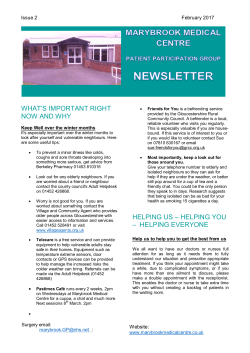 PPG Practice Newsletter - Marybrook Medical Centre