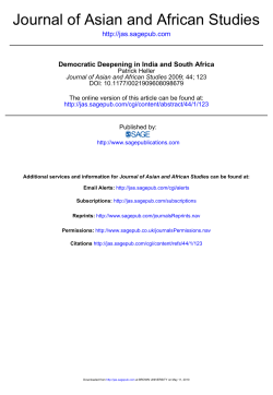 Democratic Deepening in India and South Africa