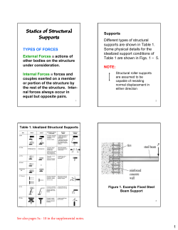 Statics of Structural Supports