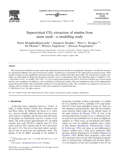Supercritical CO2 extraction of nimbin from neem seeds&ndash;&ndash;a