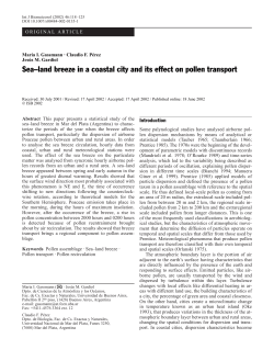 Sea&ndash;land breeze in a coastal city and its effect on pollen transport