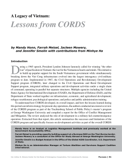 Lessons from CORDS - Arthur D. Simons Center