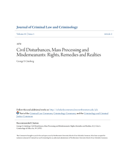 Civil Disturbances, Mass Processing and Misdemeanants: Rights