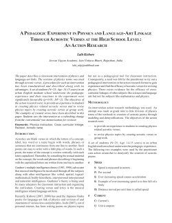 A Pedagogic Experiment in Physics and Language