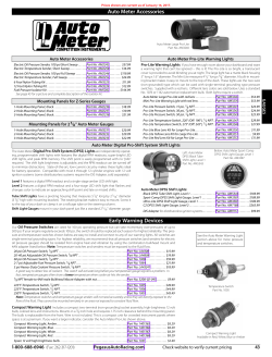 Auto Meter Accessories Early Warning Devices