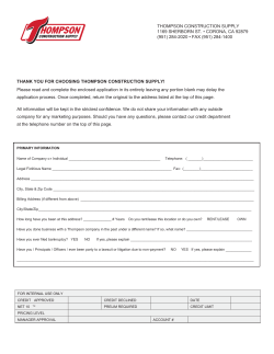 (951) 284-2020 &bull; fax - Thompson Construction Supply