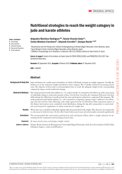 Nutritional strategies to reach the weight category in